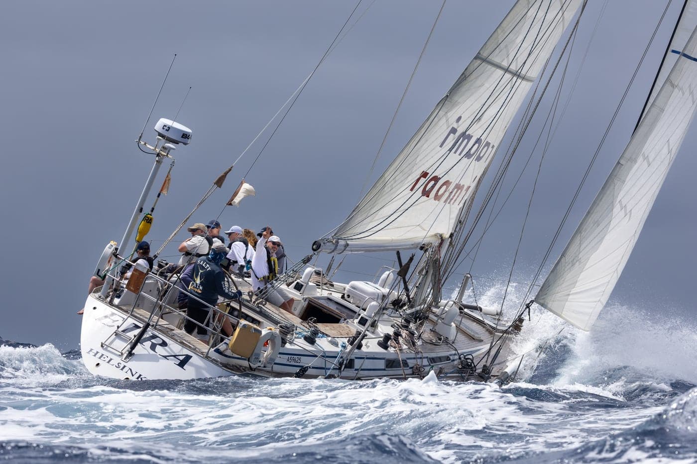 A yacht on the open Atlantic