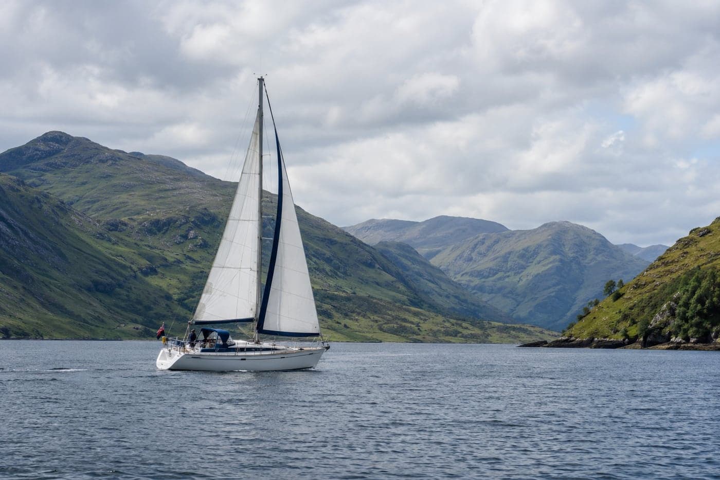 A yacht in a Scottish loch